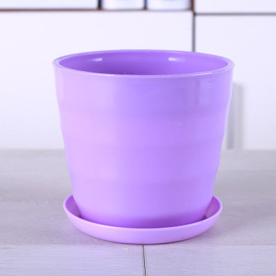 Gardening Resin Plastic Succulent Flower Pot Color Highlight Horizontal Pattern