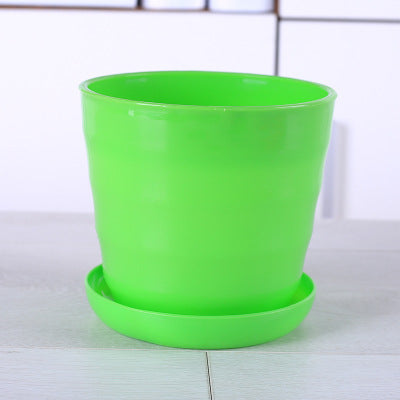 Gardening Resin Plastic Succulent Flower Pot Color Highlight Horizontal Pattern