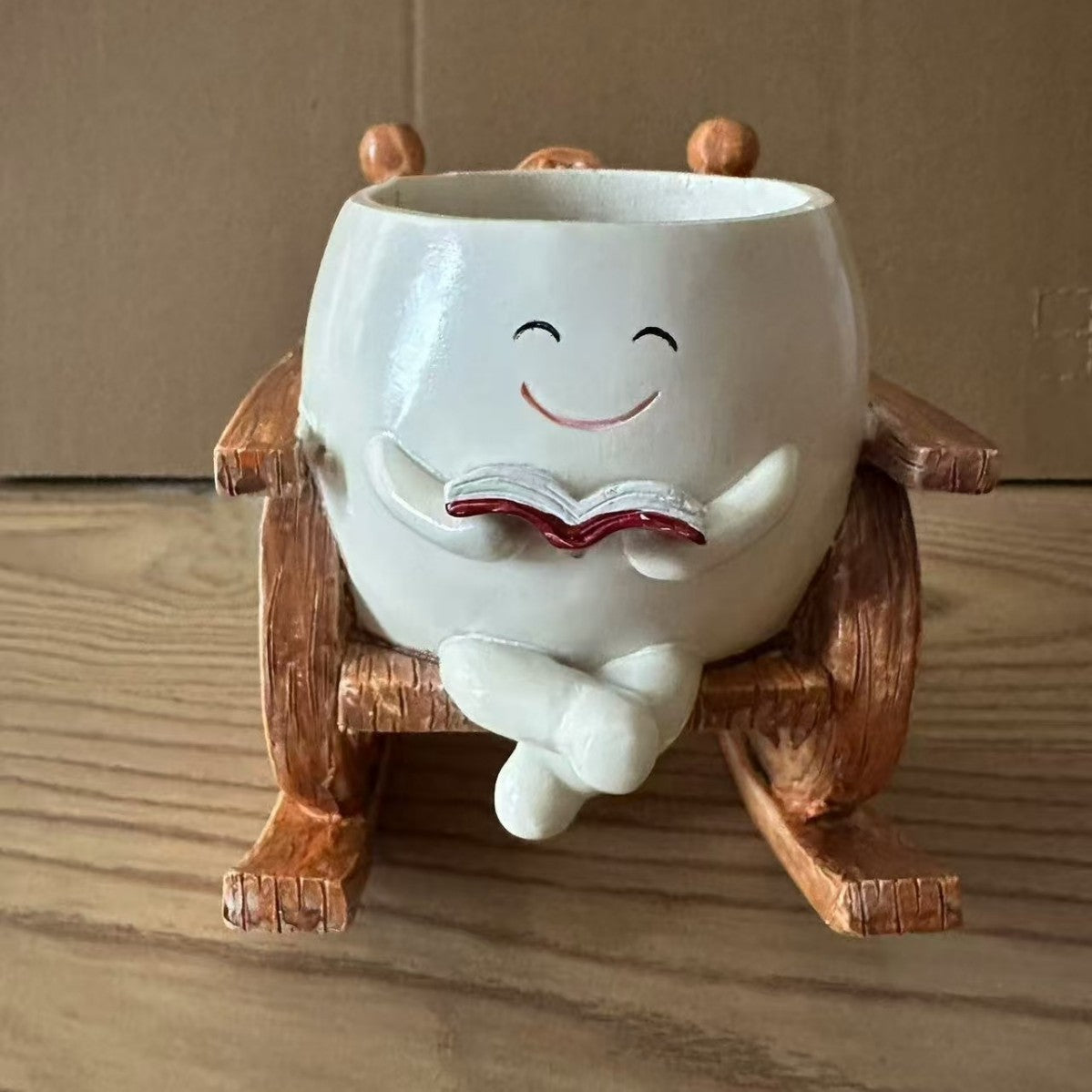Lady's Rocking Chair Succulent Flower Pot Office Study Decoration