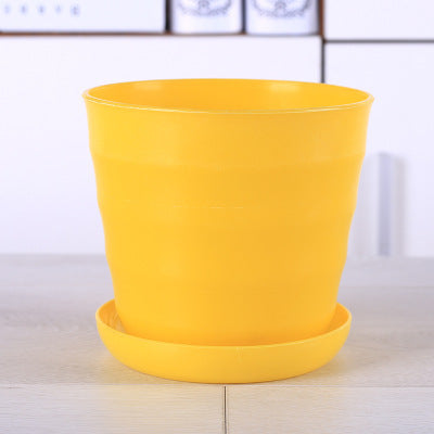 Gardening Resin Plastic Succulent Flower Pot Color Highlight Horizontal Pattern
