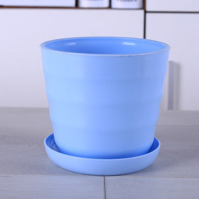 Gardening Resin Plastic Succulent Flower Pot Color Highlight Horizontal Pattern