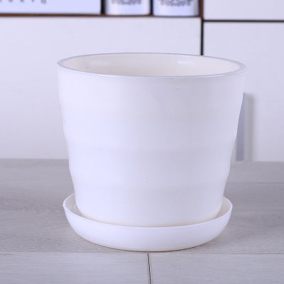 Gardening Resin Plastic Succulent Flower Pot Color Highlight Horizontal Pattern