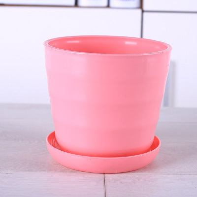 Gardening Resin Plastic Succulent Flower Pot Color Highlight Horizontal Pattern