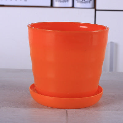 Gardening Resin Plastic Succulent Flower Pot Color Highlight Horizontal Pattern